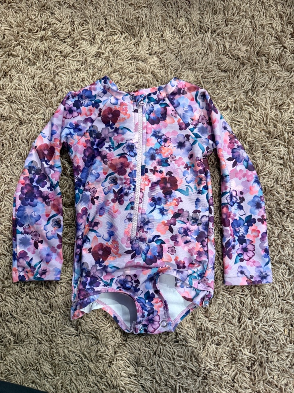 Baby Girls’ Nano Noruk UV Bloom Rashguard One Piece Swimsuit 12 Months